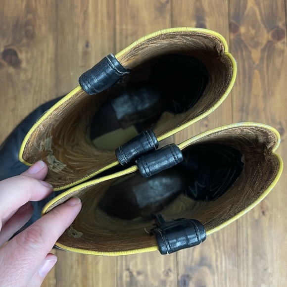 Vintage Justin Boots black mens size 9.5 western cowboy boots - Picture 11 of 12